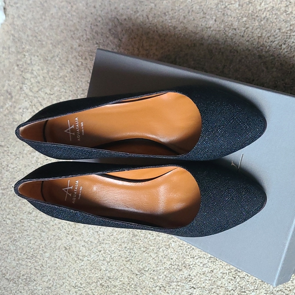 Aquatalia Zana Saffianino Suede Wedge Heel Weatherproof - Picture 3 of 11